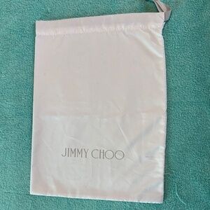 Jimmy Choo White with Gray Writing Dust Bag!